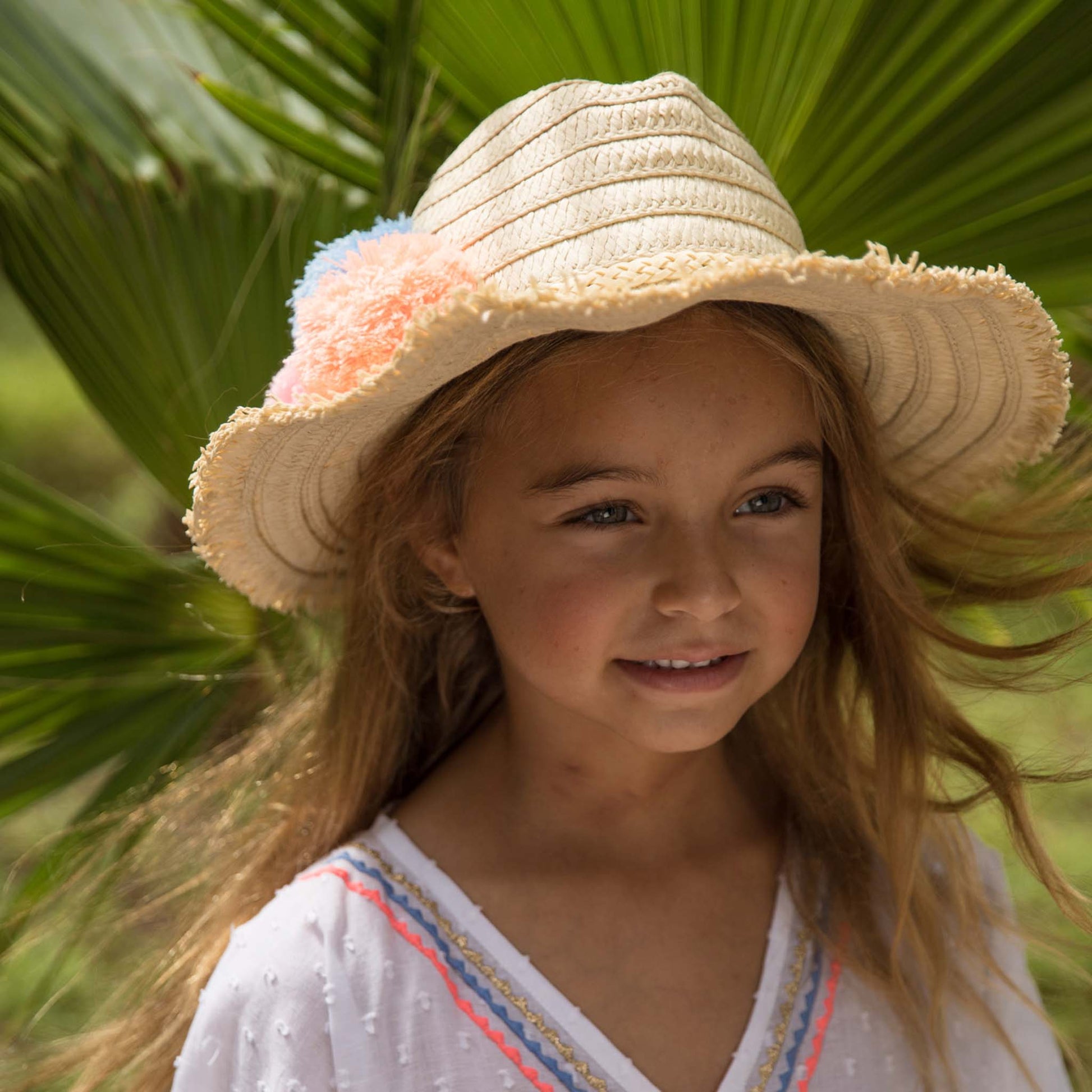 Pom Pom Sun Hat | Girls Hats - Snapper Rock