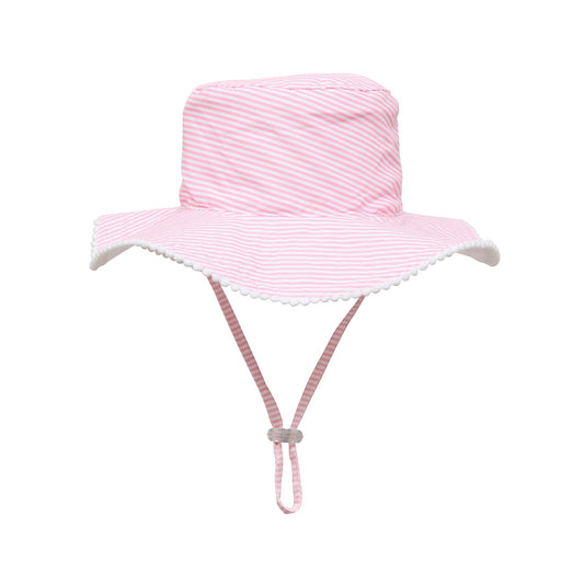 Pink & White Stripe Bucket Hat - Snapper Rock