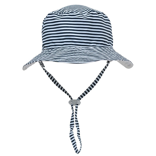 Navy & White Stripe Bucket Hat - Snapper Rock