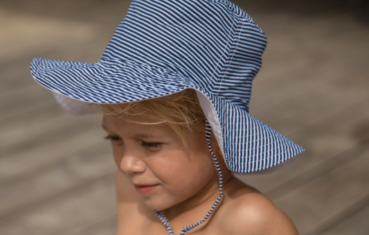 Navy & White Stripe Bucket Hat - Snapper Rock