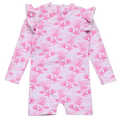 Pink Lagoon LS Sunsuit - Snapper Rock