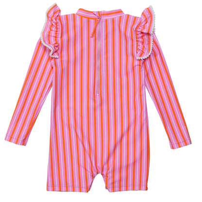 Stripy Sunset Sustainable LS Sunsuit - Snapper Rock