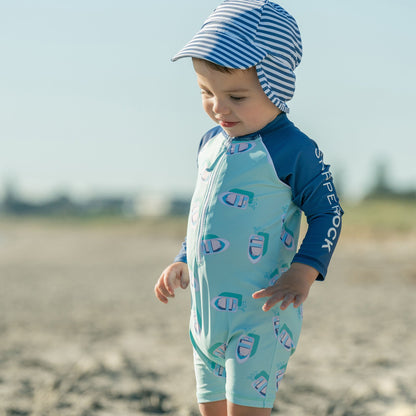 Denim Stripe Floating Flap Hat - Snapper Rock