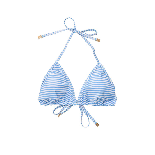 Ladies Powder Blue Stripe Bikini Top - Snapper Rock