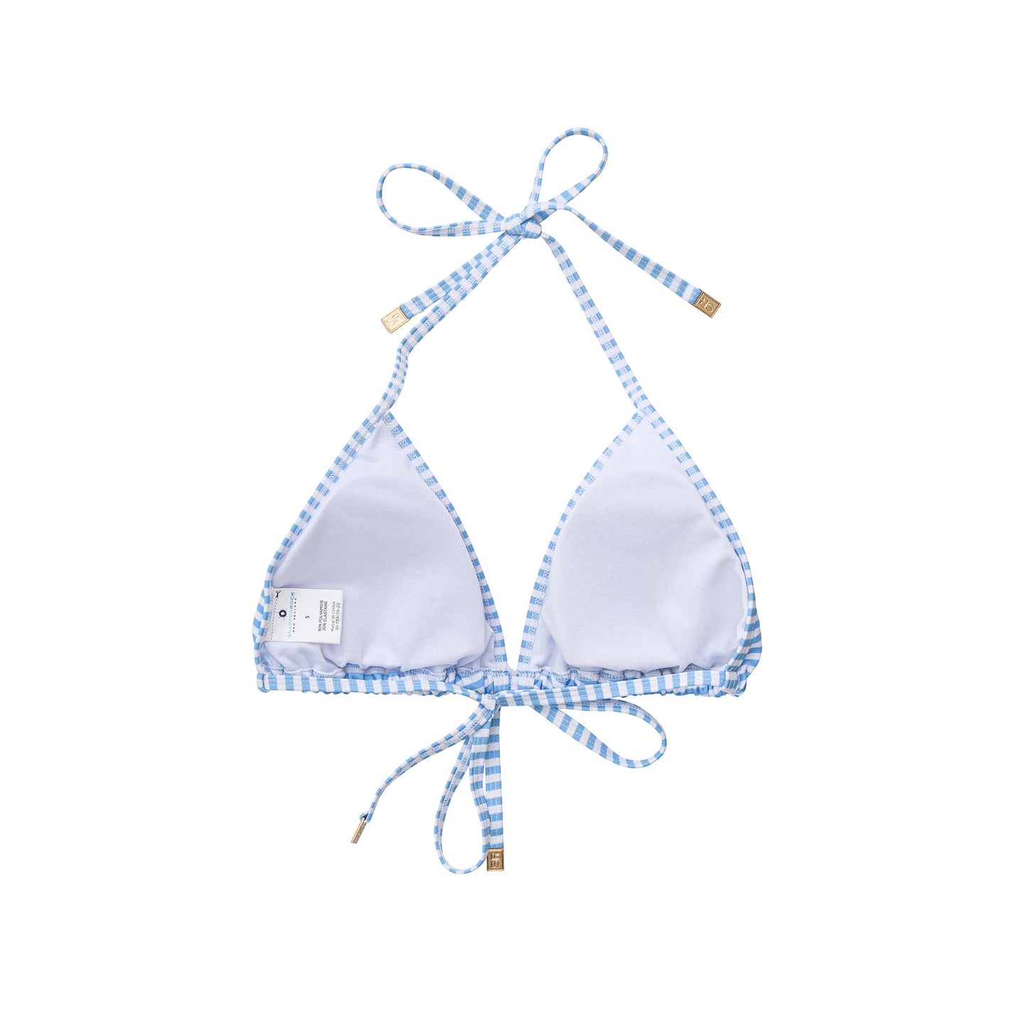 Ladies Powder Blue Stripe Bikini Top - Snapper Rock