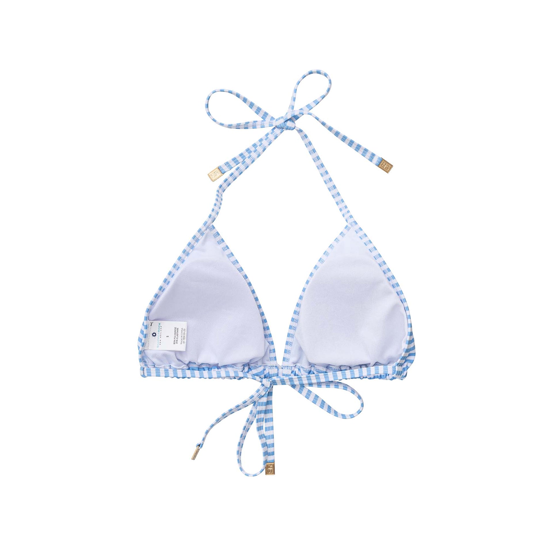 Ladies Powder Blue Stripe Bikini Top - Snapper Rock