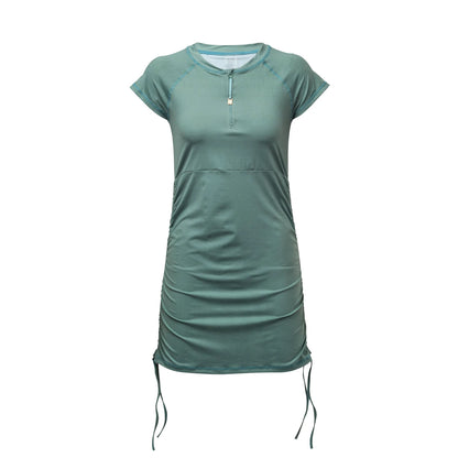 Ladies Sage Ruched SS Swim Dress - FINAL SALE - Snapper Rock