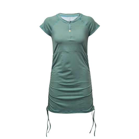 Ladies Sage Ruched SS Swim Dress - FINAL SALE - Snapper Rock