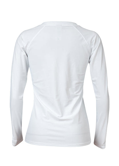 Womens White 1/2 Zip LS Rash Top - Snapper Rock