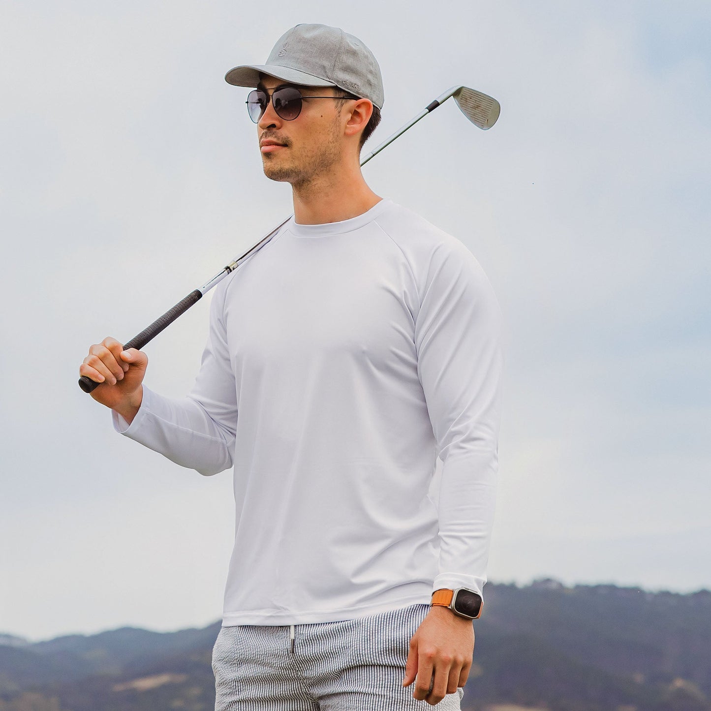 Mens Classic White LS Outbound Tee - Snapper Rock