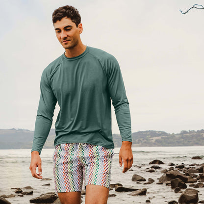 Mens Kiwi Green LS Outbound Tee - Snapper Rock