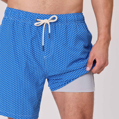Mens Geo Grid Swim Short - Snapper Rock