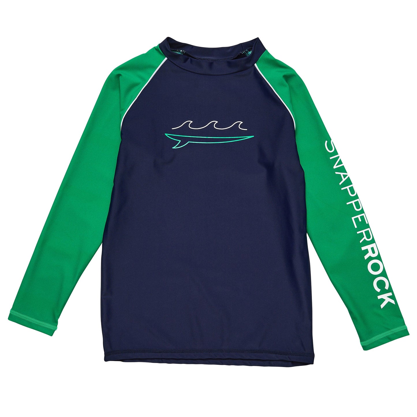 Navy Wave LS Rash Top - Snapper Rock