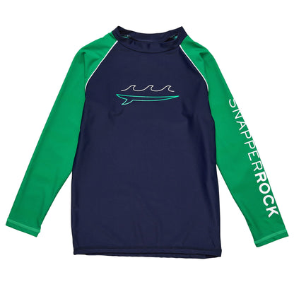 Navy Wave LS Rash Top - Snapper Rock