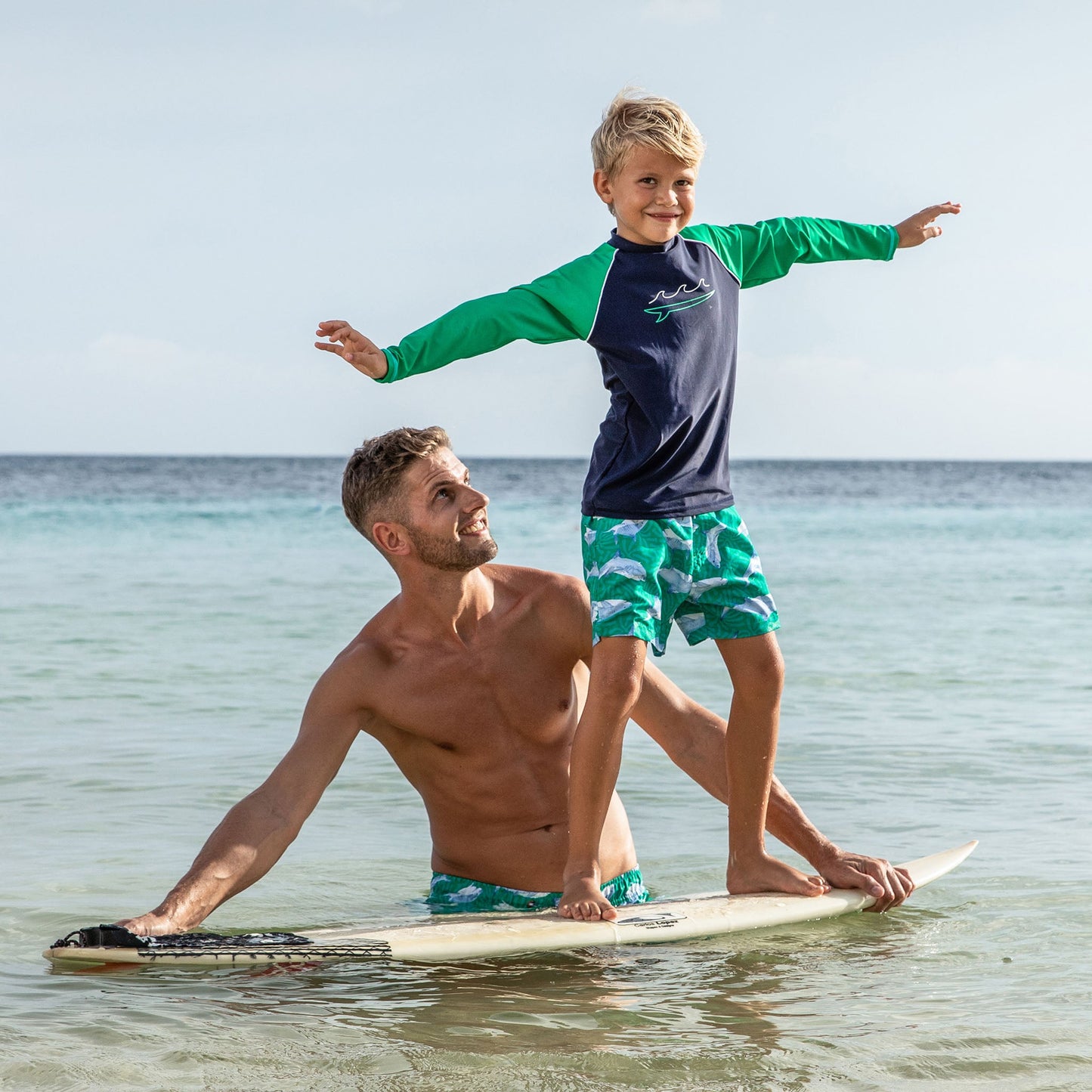 Navy Wave LS Rash Top - Snapper Rock